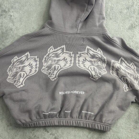 Darc Sport Hoodie Womens Medium Wolves Heaven Has To Wait Cropped 876 Of 1000 - Picture 10 of 13